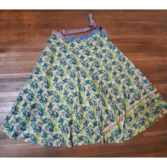 Womens Size XL Boho Silky Flowy Lightweight Summer Casual Floral Maxi Wrap Skirt - Picture 1 of 5